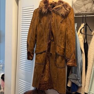 Vakko lamb skin suede Shearling jacket